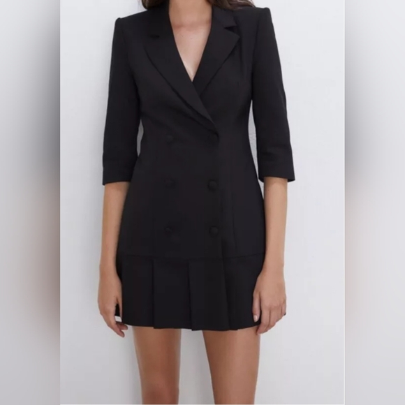 Zara NWOT Mini Black Dressblazer Size S - Picture 4 of 16